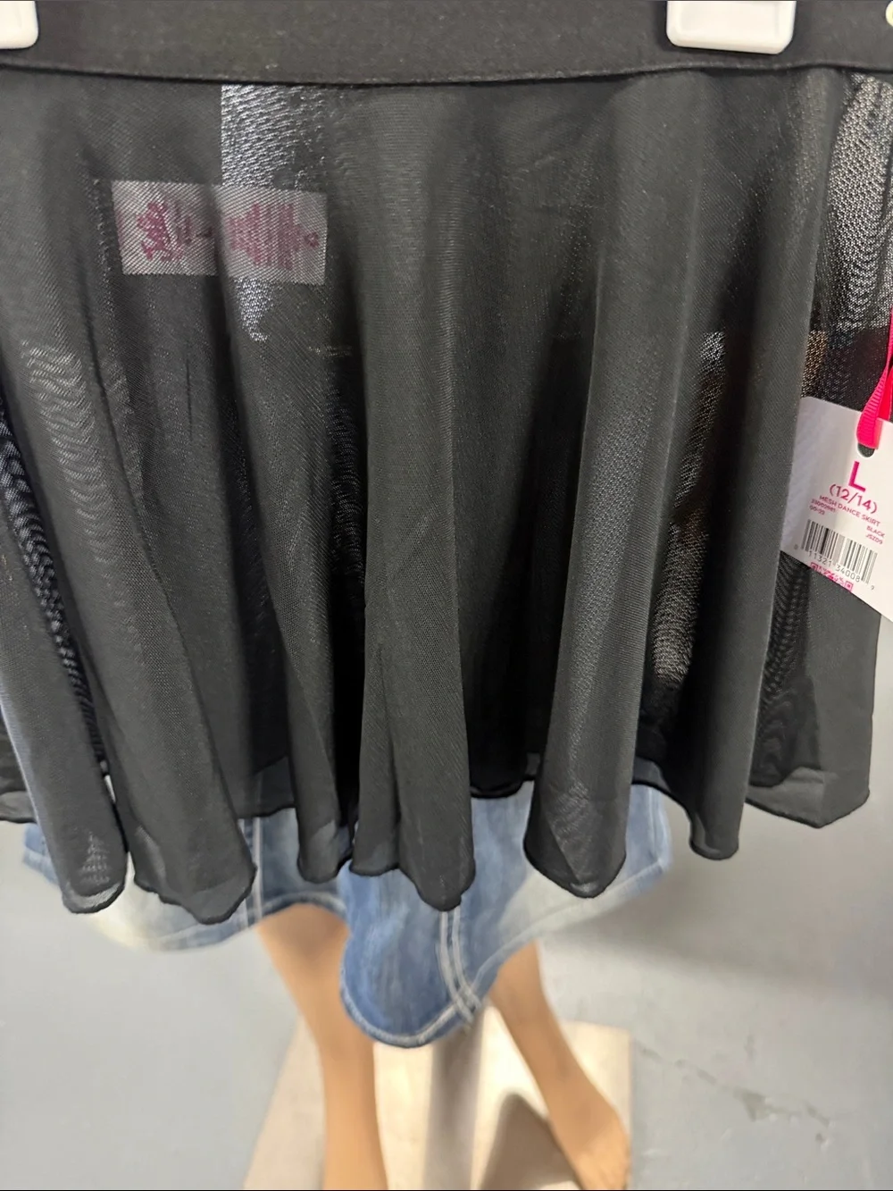 Justice Black Sheer Mesh Skirt